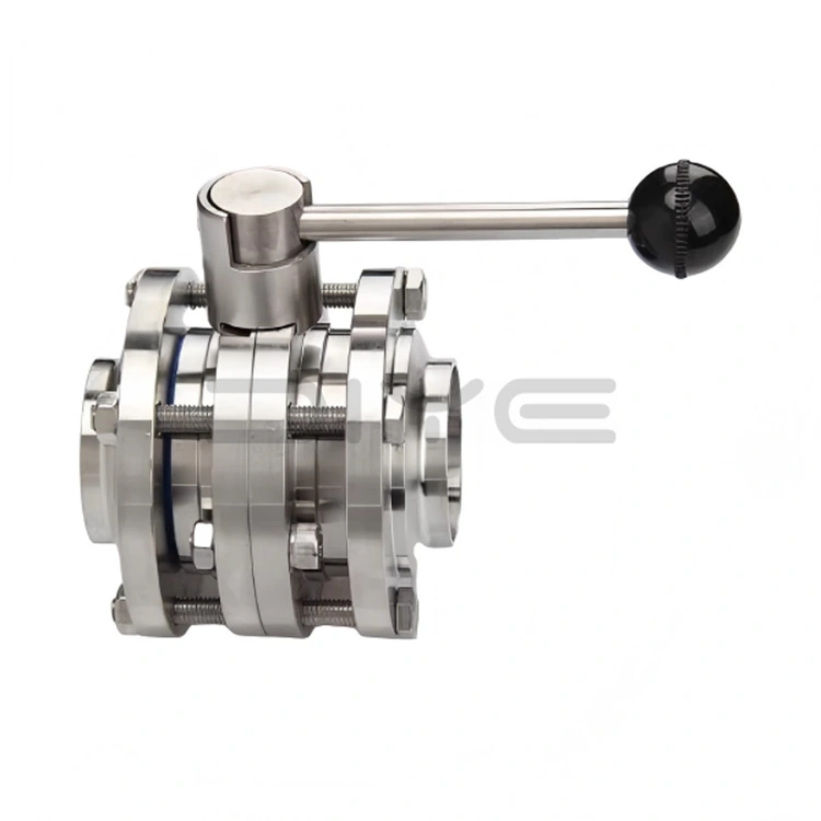 Sanitær 3-delt sommerfugleventil