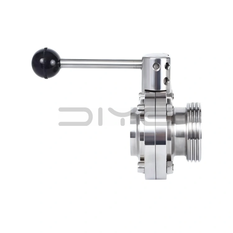 Sanitær svejsningsgevind butterflyventil